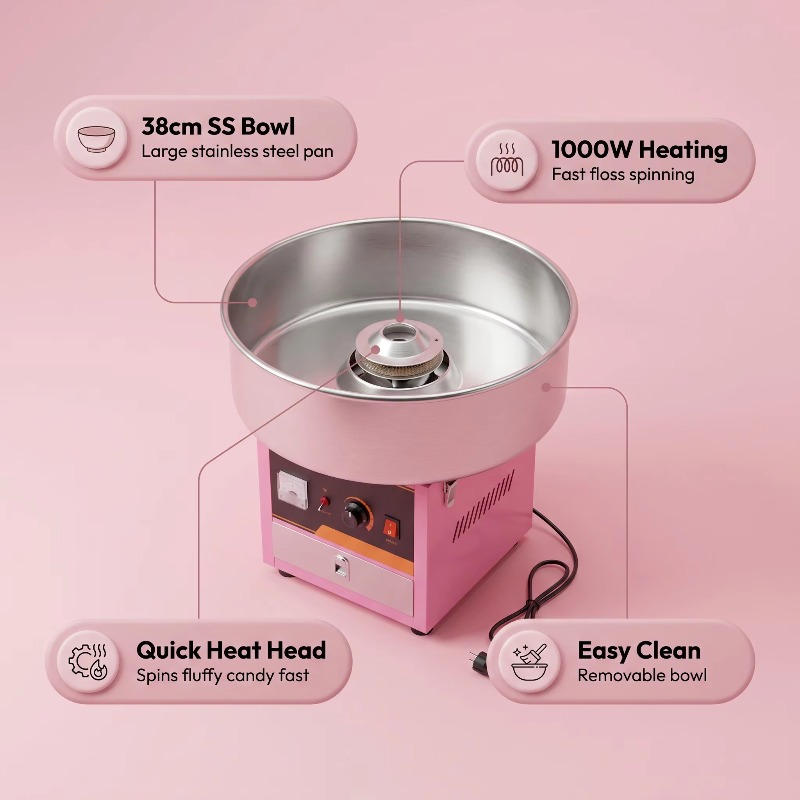Candy Floss Machine Commercial - Mesin Pembuat Gula Kapas Listrik Komersial
