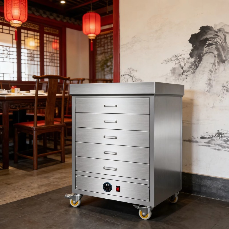 Commercial Kitchen Parts & Service - Troli Pemanas Makanan Berinsulasi Dua Pintu