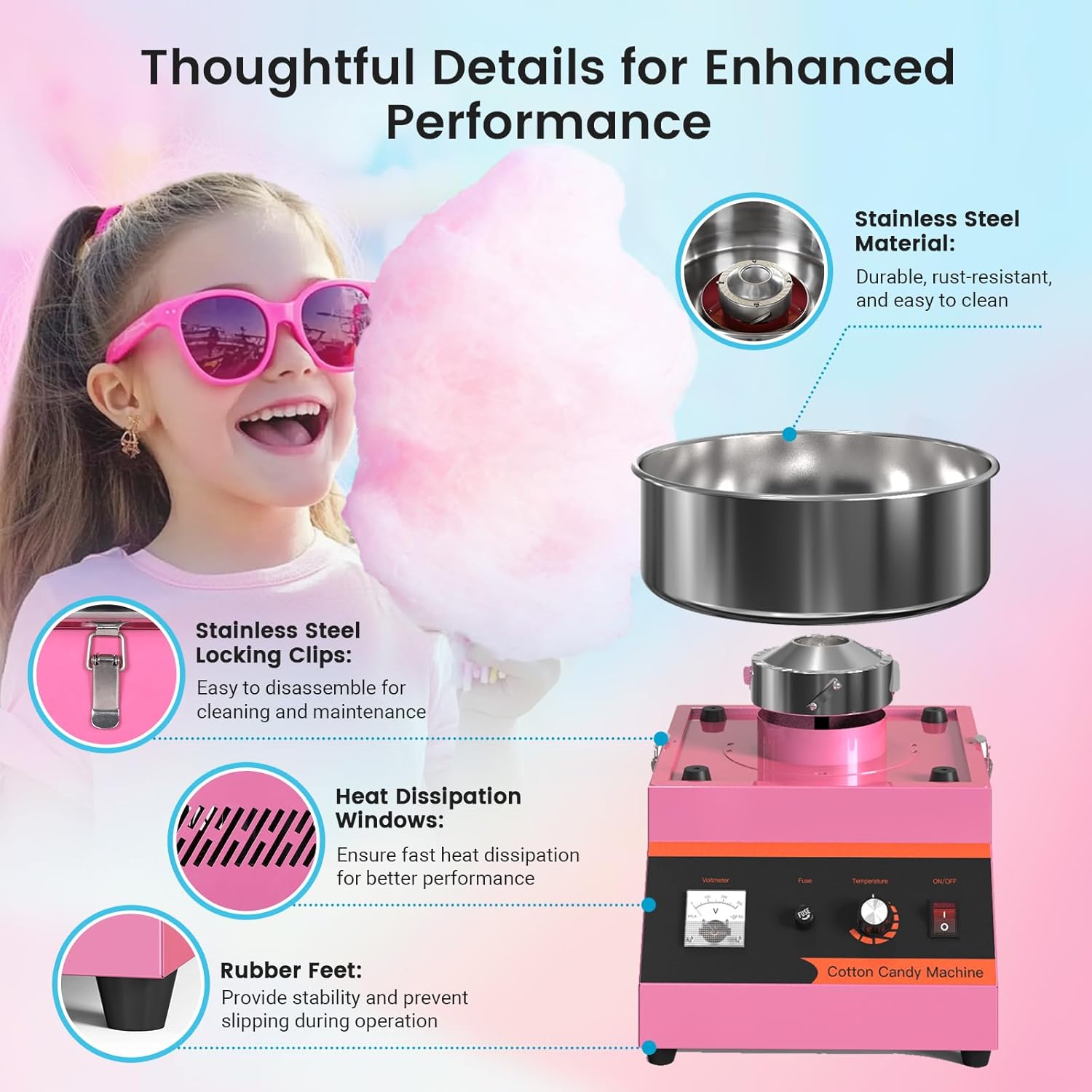 Mesin Pembuat Gula Kapas Listr - Candy Floss Machine Commercial ulasan dan harga