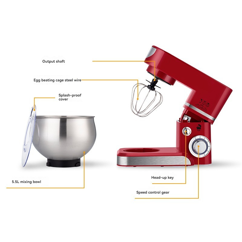 Mixer Stand Elektrik 6-Kecepat - Commercial Kitchen Mixers Dough Mixer ulasan dan harga